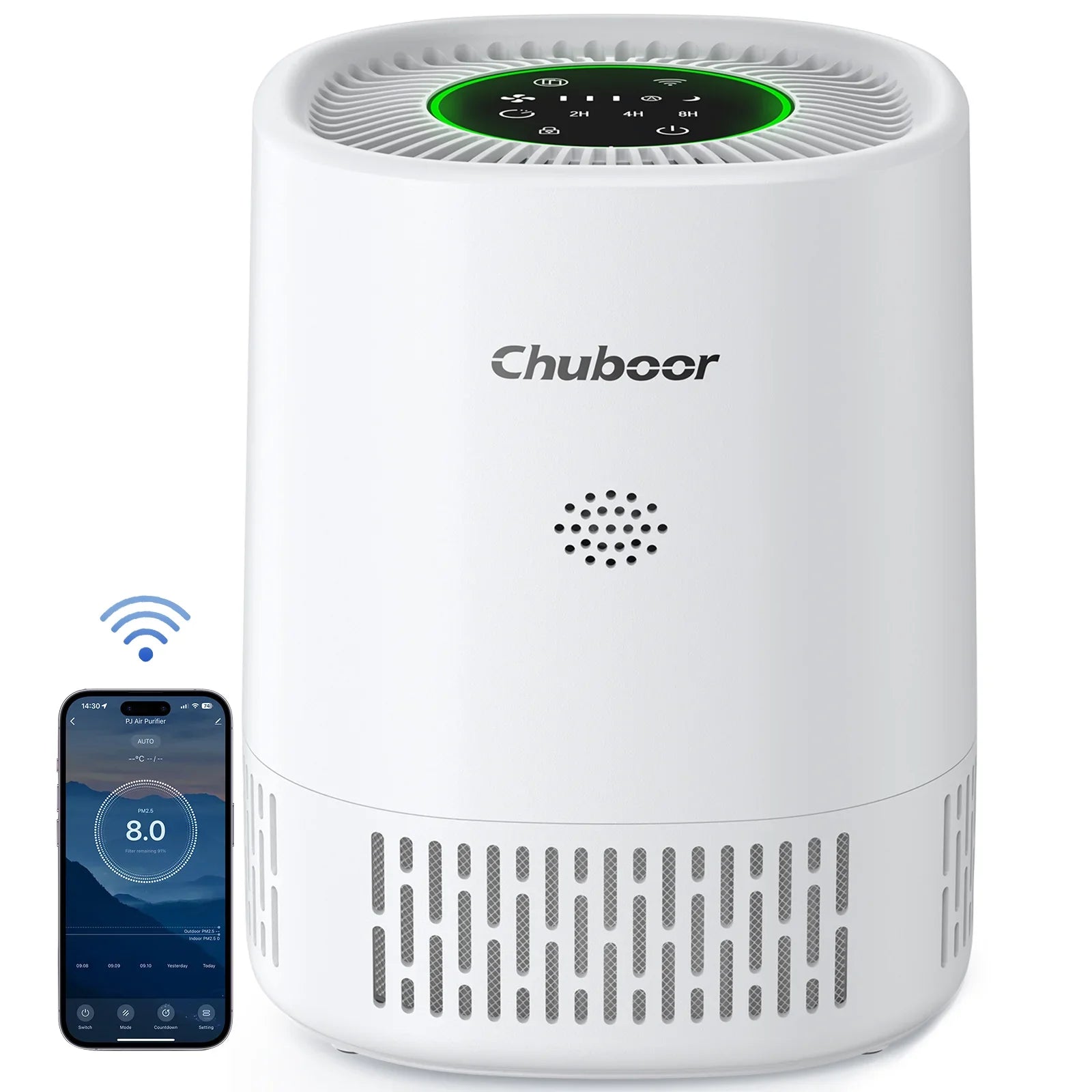 Chuboor Air Purifier with H13 True HEPA Smart WiFi Control