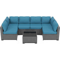 HobbyLane 7 Piece Modular Outdoor Furniture Set PE Rattan Wicker Garden