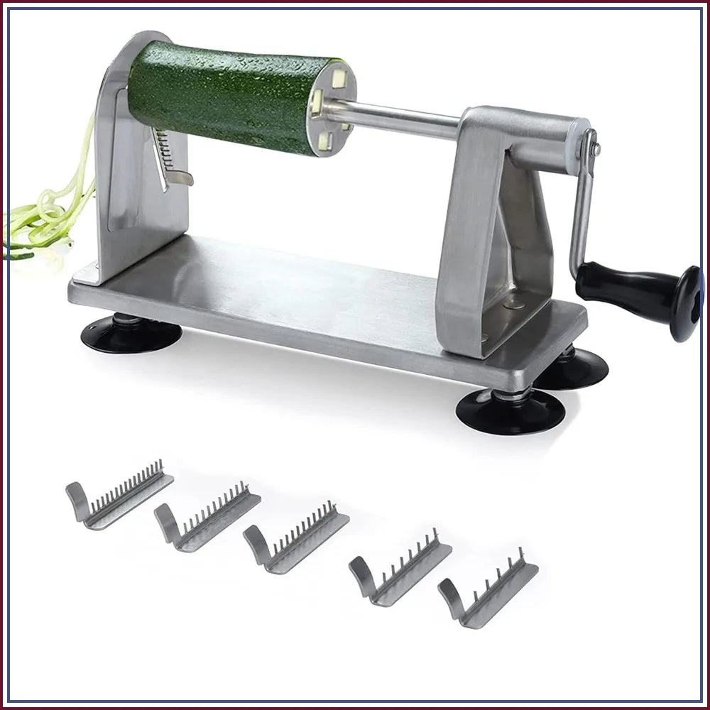 Stainless Steel Vegetable Spiralizer With 5 Blades Zucchini Noodle Maker