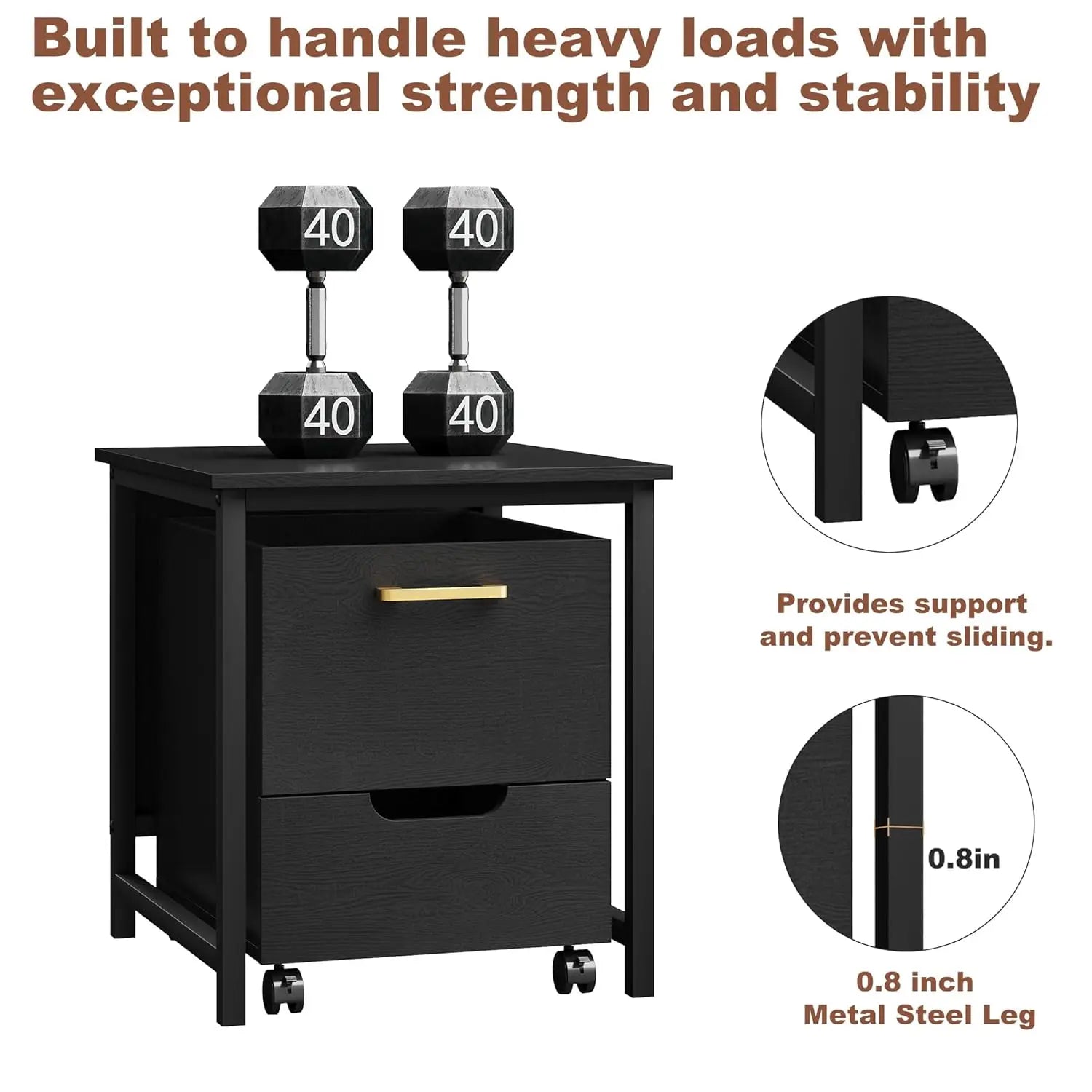 Mini Fridge Stand Freestanding Cabinet With Lockable Wheels