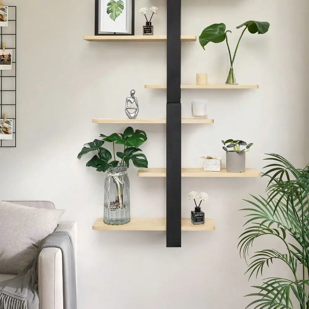 Einzigar Modern Pine Wood Wall Mounted Floating Shelves