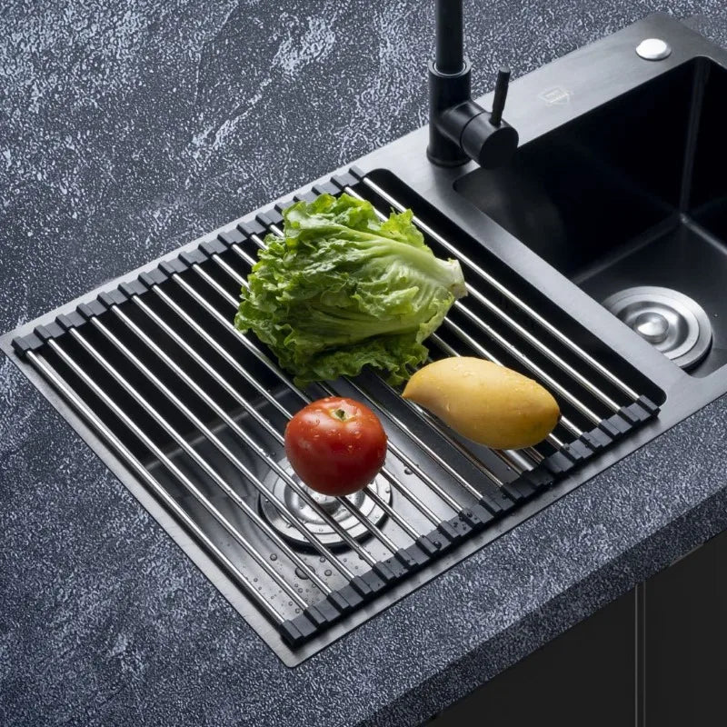 Expandable Stainless Steel Dish Drying Rack for Kitchen Counter
