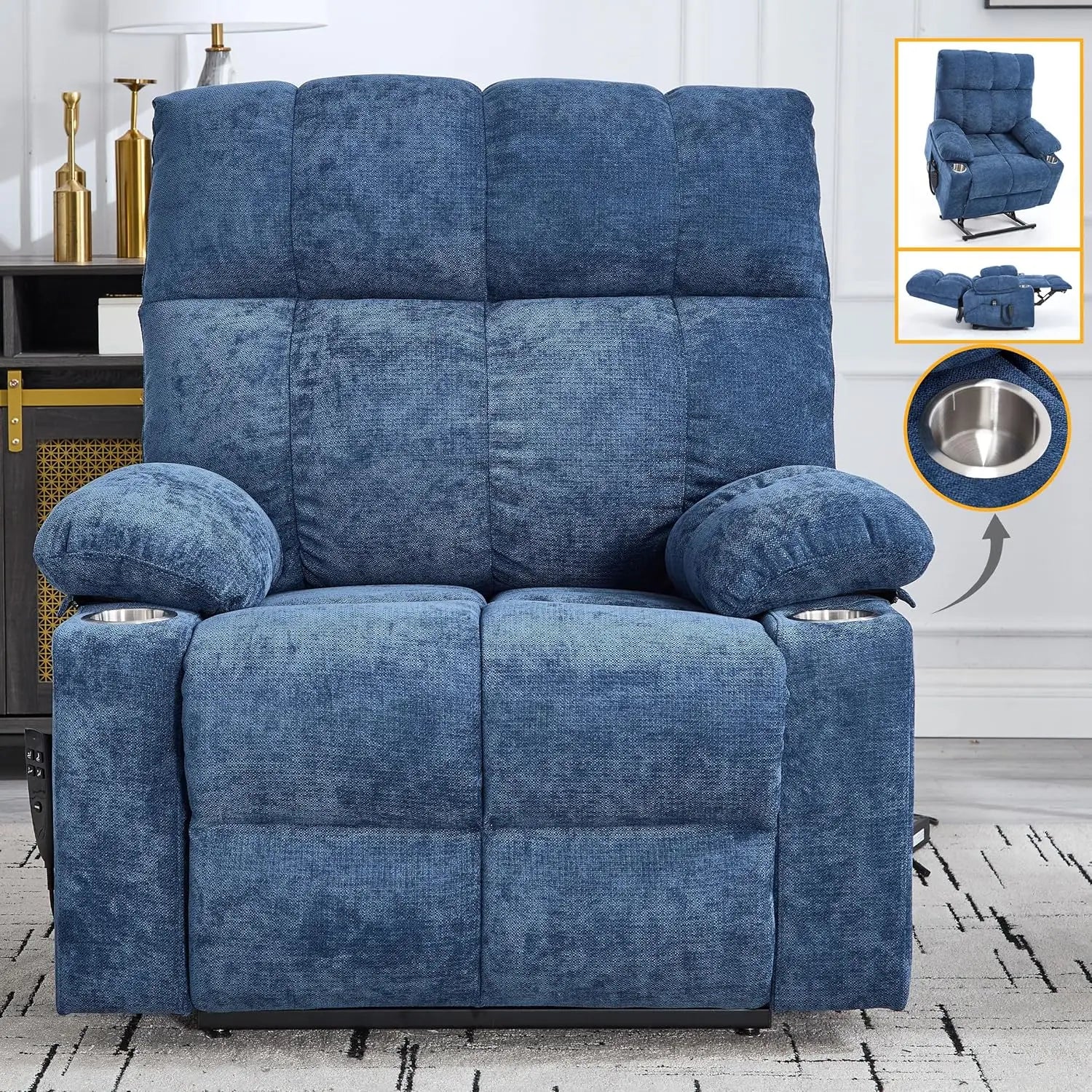 Dual Motor Power Lift Recliner Chair With Massage And Heat