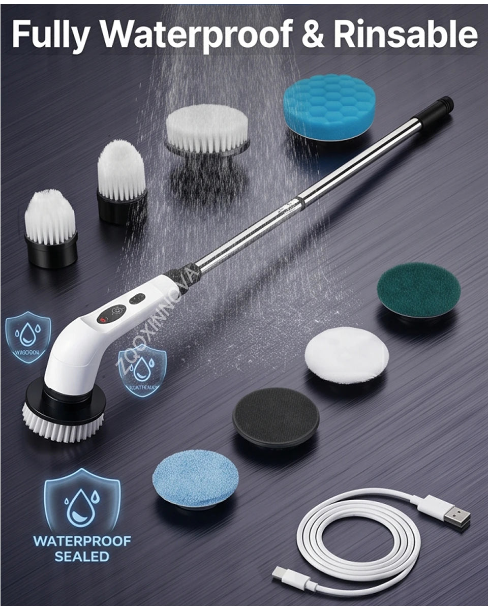 Household Cordless Spin Scrubber Kitchen Gadgets Hair Brushes Bathroom Broom Toilet Mops Electric Multipurpose Cleaning Brush