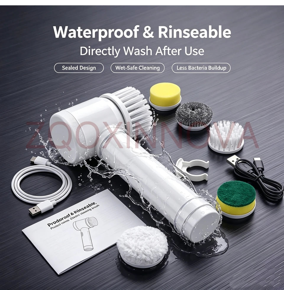 Household Cordless Spin Scrubber Kitchen Gadgets Hair Brushes Bathroom Broom Toilet Mops Electric Multipurpose Cleaning Brush