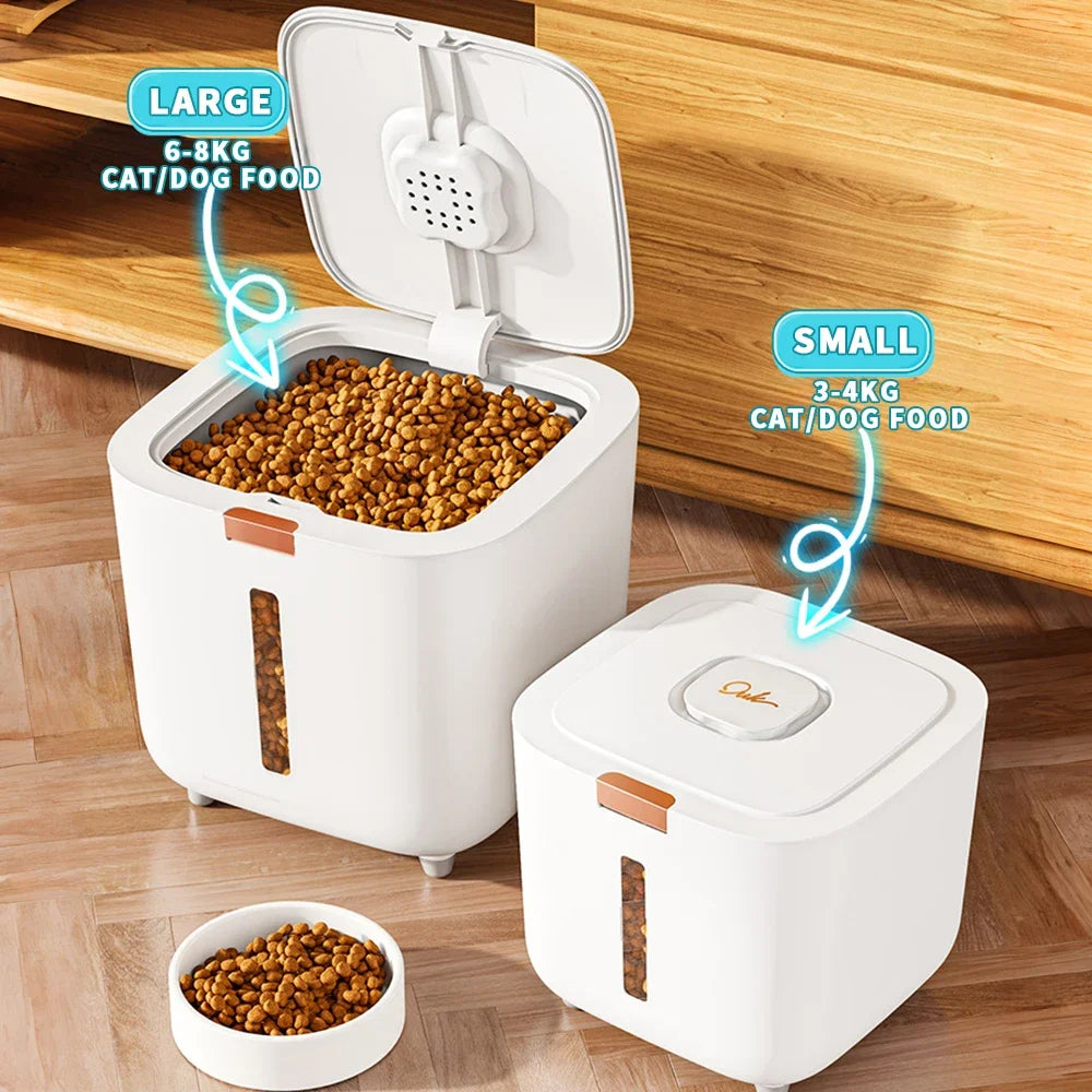 Pet Food Storage Barrel Large Storage Barrel Food Sealed Moisture-proof Cat Food Barrel Storage Cat Food Dog Food Barrel CatBowl