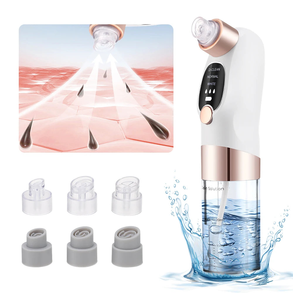 Blackhead Remover Pore Vacuum Face Cleaner Electric Pimple Acne Black Head Removal USB Rechargeable Water Cycle Black Dot Remove