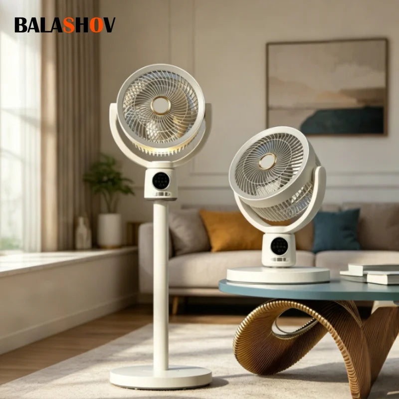 Balashov USB Rechargeable Floor Fan Silent Turbine Air Circulation