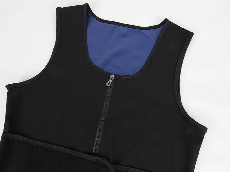 Men Body Shaper Sauna Sweat Vest Workout Tank Top Abdomen Reducer Waist Trainer Belly Slimming Shapewear with Zipper Weight Loss