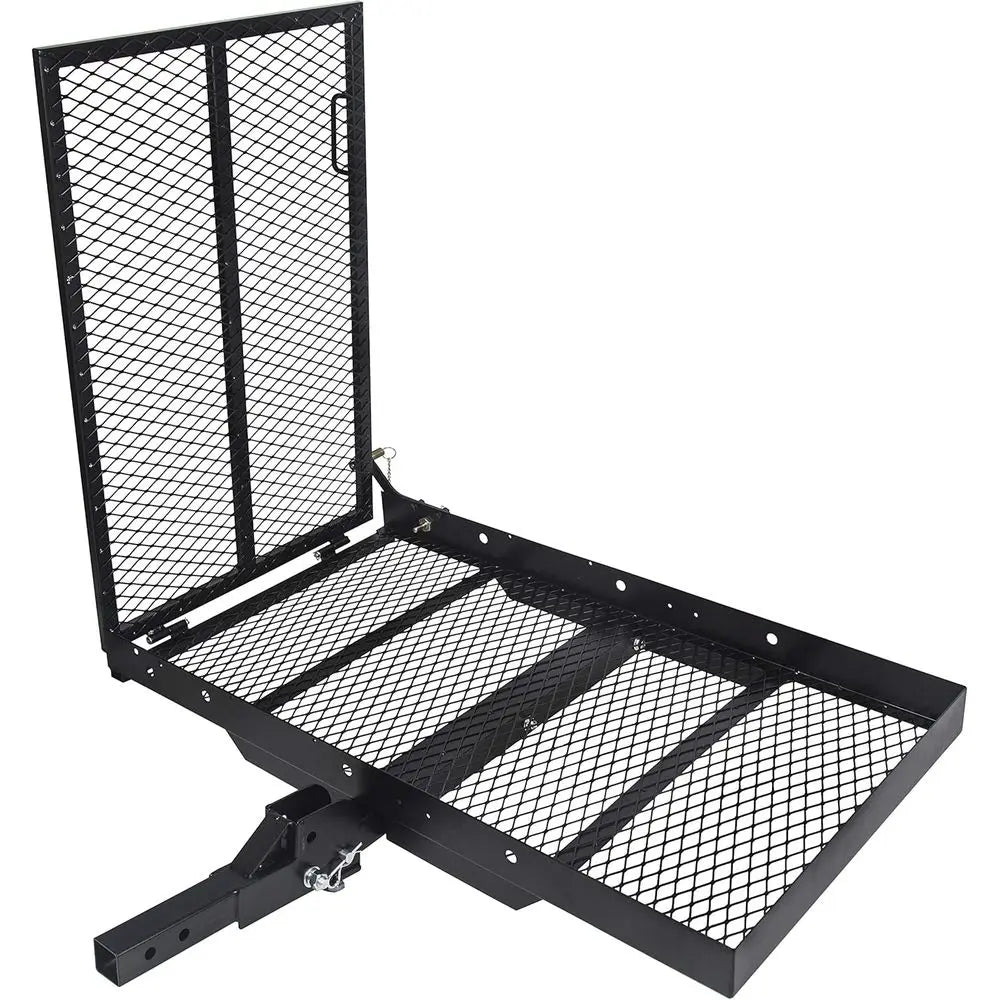 Foldable Trailer Hitch Cargo Carrier With Ramp 500 Lb Capacity