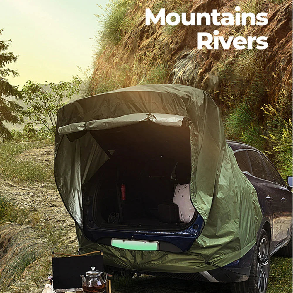 Outdoor Car Rear Tent With Canopy Rainproof For Picnics