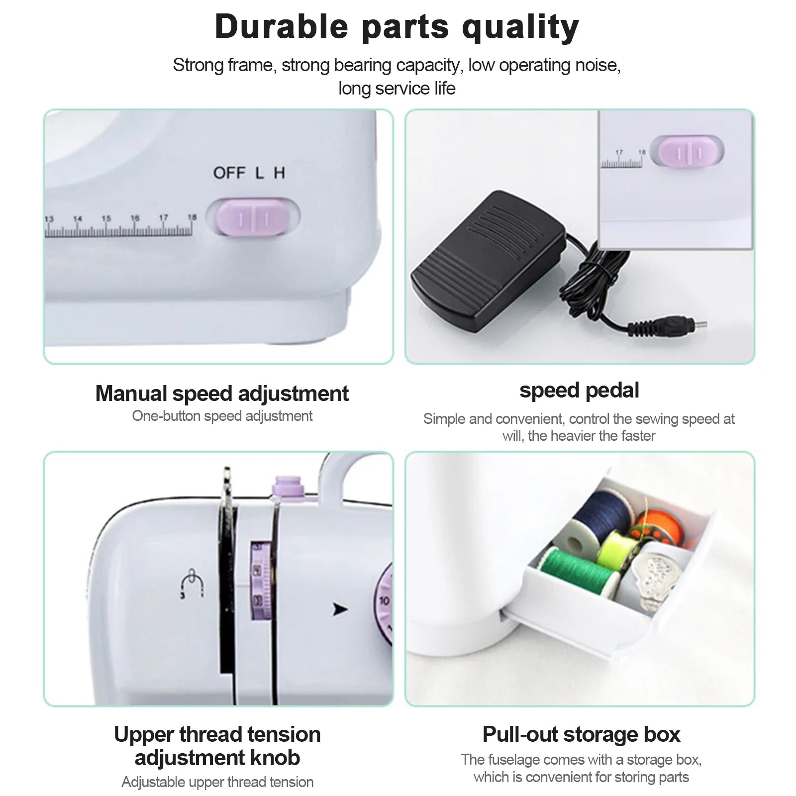 12 Stitch Mini Electric Sewing Machine for Home Use