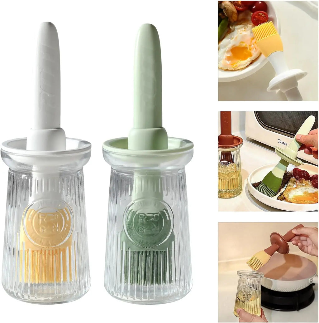 3-in-1 Oil Dispenser With Brush For Cooking And Grilling