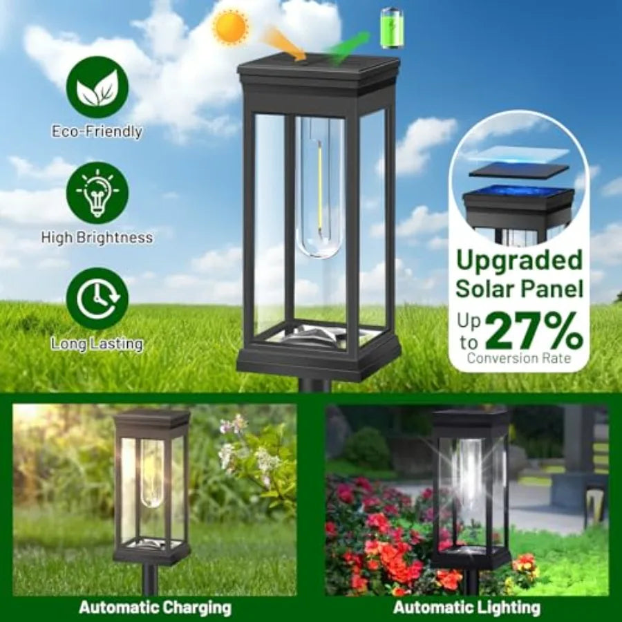 Solar Pathway Lights Outdoor 8 Pack Waterproof Brighter LED Garden