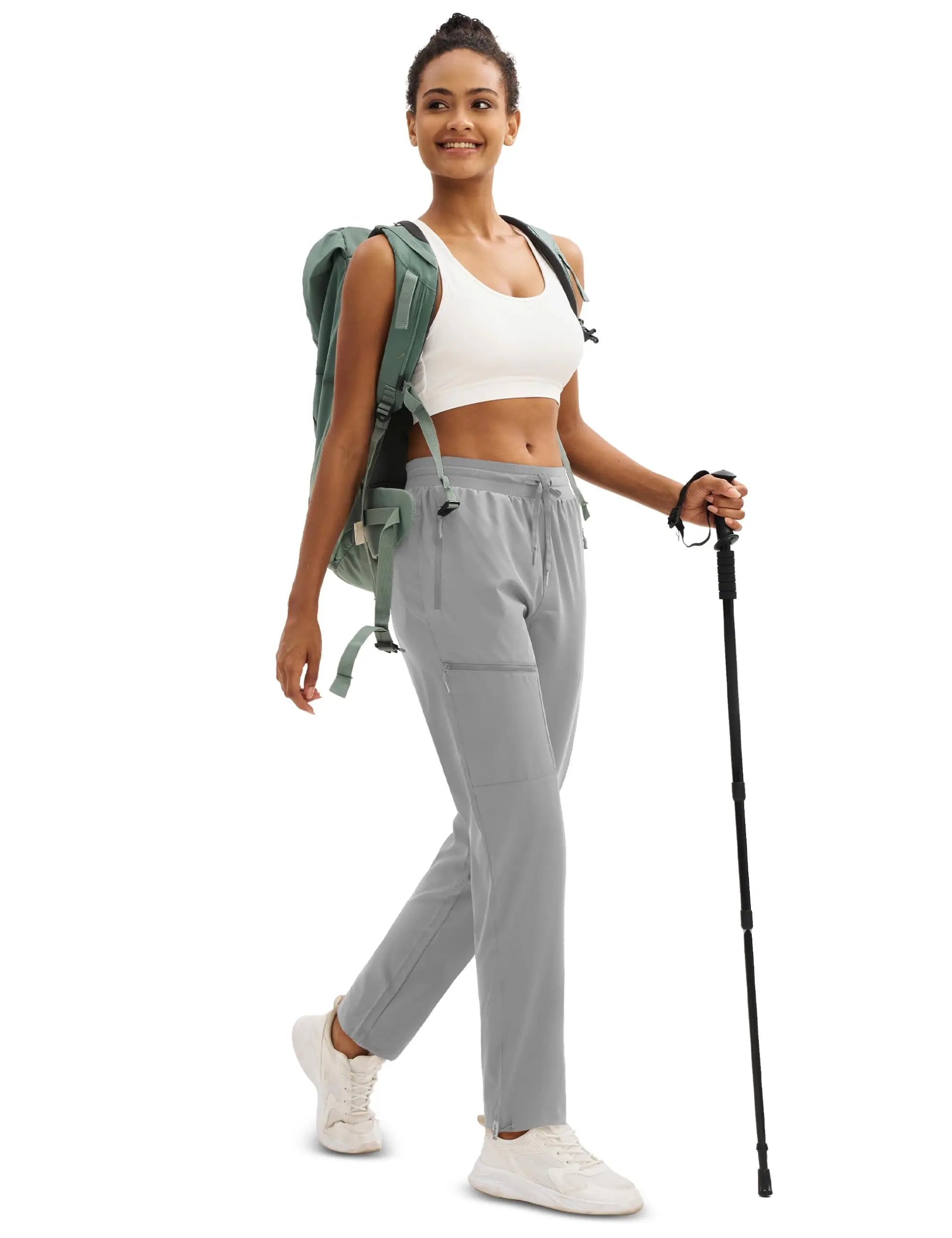 TACVASEN UPF50+ Quick Dry Cargo Pants Womens Outdoor Hiking 4 Pockets Sweatpants Breathable Waterproof UV Protection Trousers