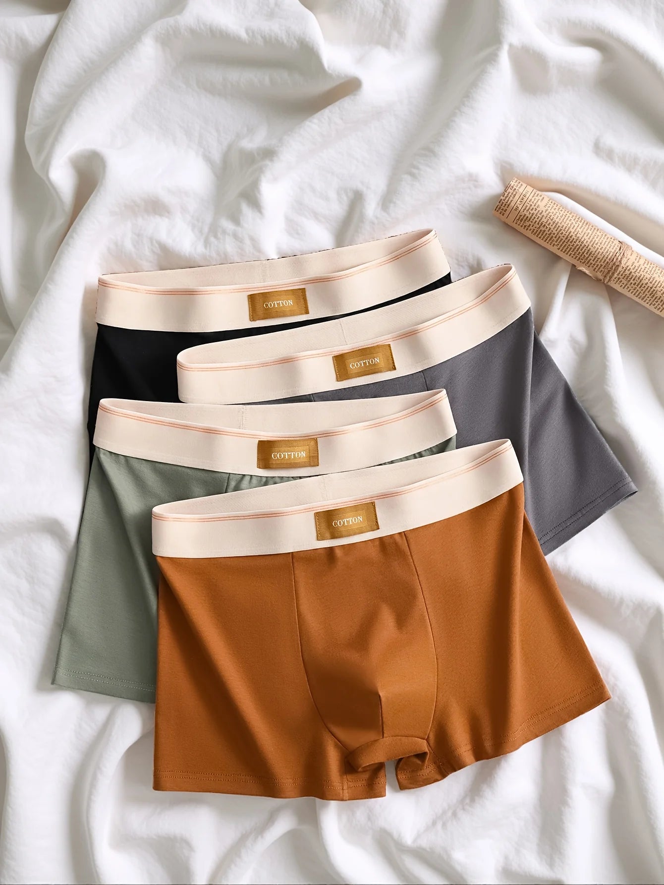 3Pcs High-Quality Cotton Men's Boxer Briefs Soft Healthy Casual Fashionable Sport Boxers Trendy Men's Shorts Underwear