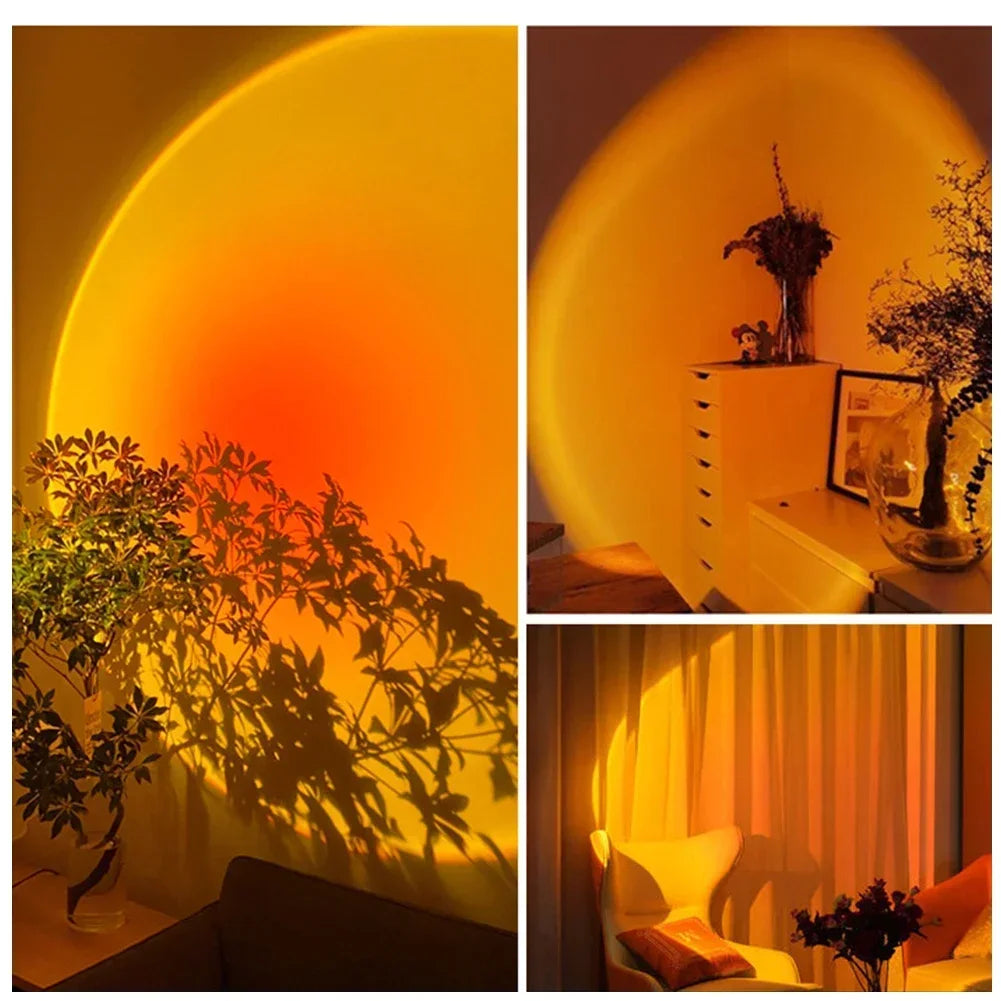 Rechargeable Astronaut Robot Rainbow Projection Sun Lamp Table Night Light Sunset Lamp Infinite Dimming Bedroom Atmosphere Light