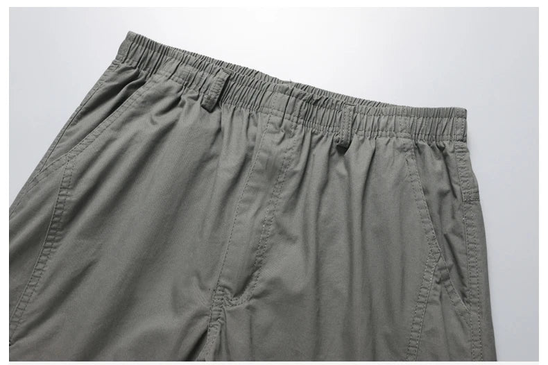 Big Size Men's Cargo Pants Casual Loose Straight Pants Cotton Long Trousers Zipper Pockets Mens Jogger Pants 5XL 6XL
