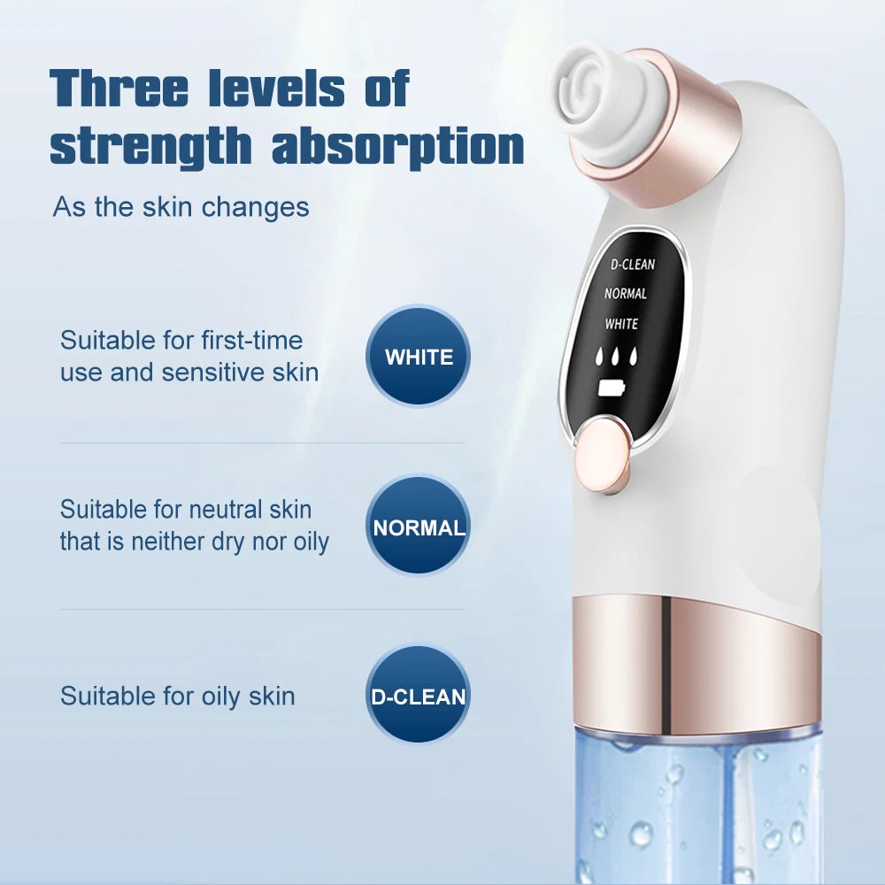 Blackhead Remover Pore Vacuum Face Cleaner Electric Pimple Acne Black Head Removal USB Rechargeable Water Cycle Black Dot Remove