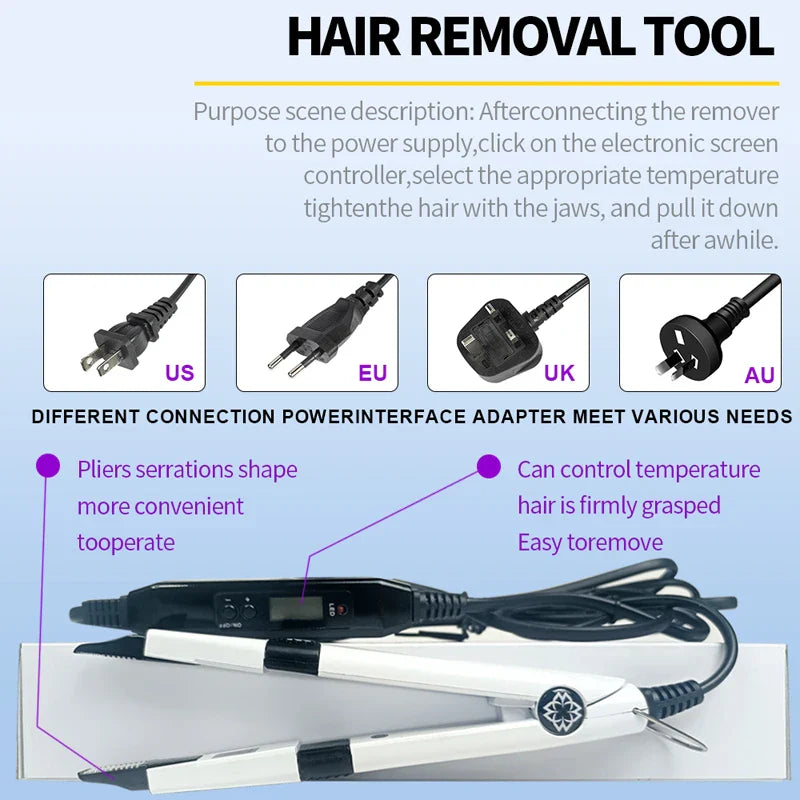 Wikytina Professional Hair Extensions Kit With UV Light V Light Tools