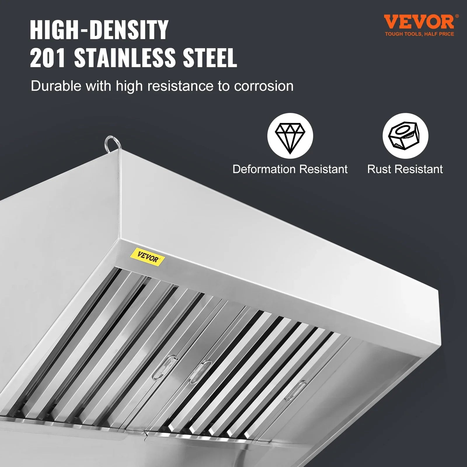VEVOR Stainless Steel Commercial Exhaust Hood Under Cabinet