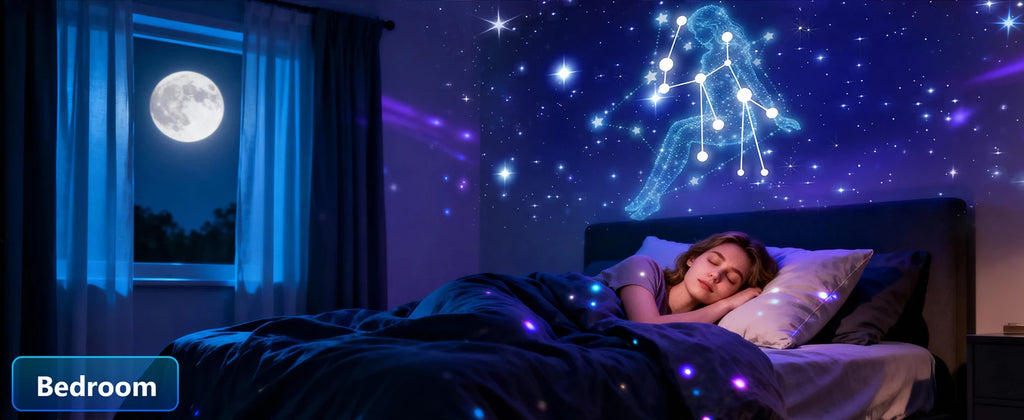 3D Galaxy Projector, 4-in-1 Bluetooth Speaker & Timer, 60 Scenes, Starry Night Light for Bedroom Party Decor, Gifts Kids Adults