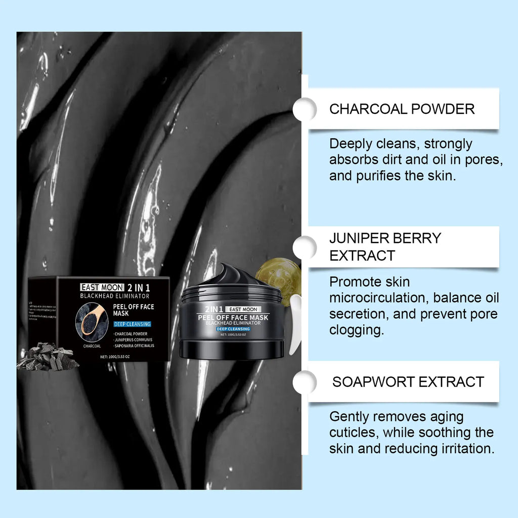Bamboo Charcoal Blackhead Remover Mask Purifying Shrink Pore Deep Cleansing Oil Control Exfoliator Peel Mud Mask Skin Care
