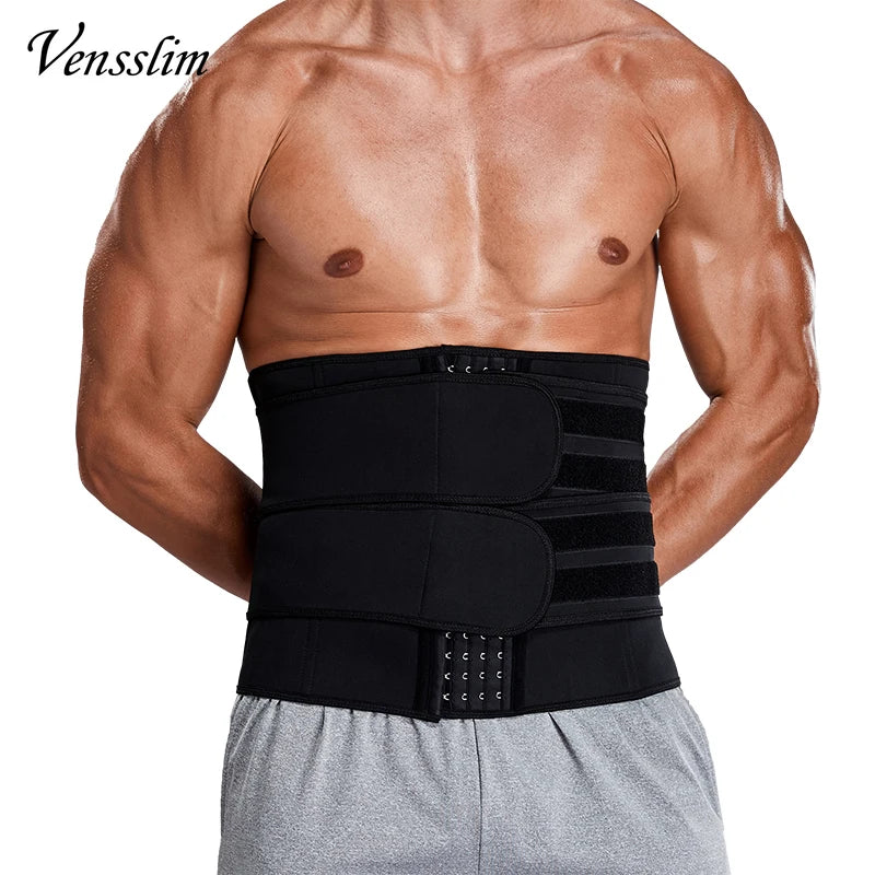 Vensslim Sauna Body Shaper Men Waist Trainer Fitness Belt Slimming Abdomen Weight Loss Trimmer Corset Sweat Workout Fat Burner