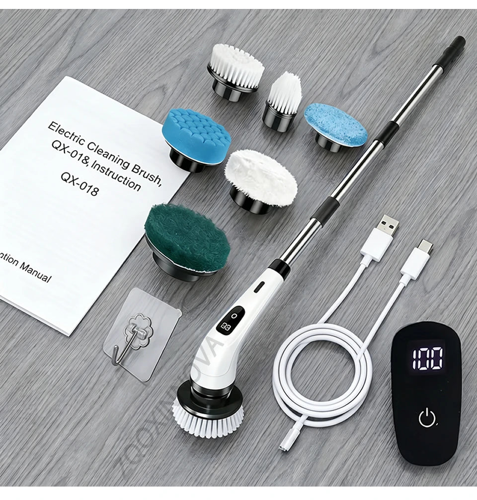 Household Cordless Spin Scrubber Kitchen Gadgets Hair Brushes Bathroom Broom Toilet Mops Electric Multipurpose Cleaning Brush