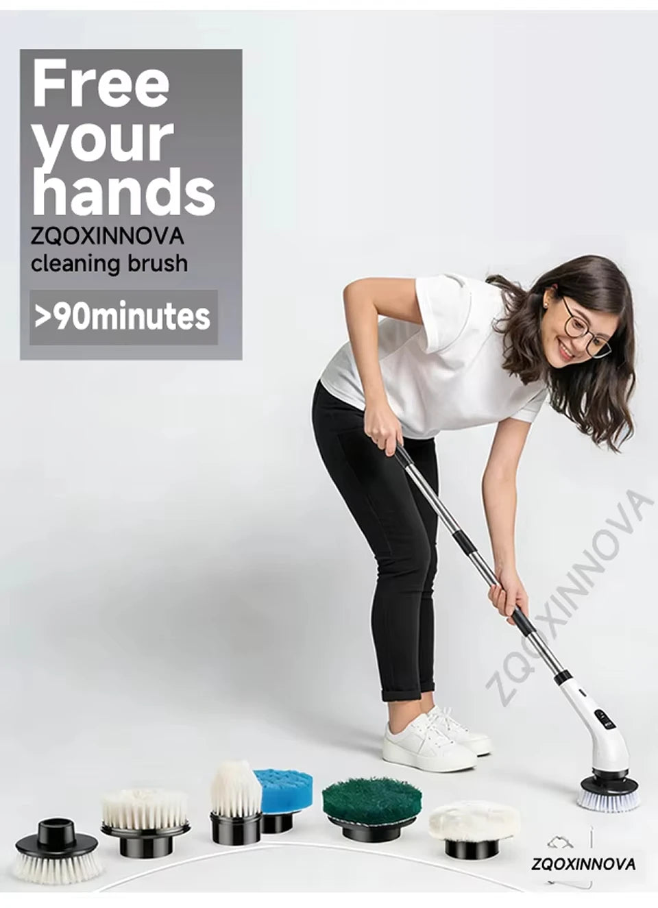 Household Cordless Spin Scrubber Kitchen Gadgets Hair Brushes Bathroom Broom Toilet Mops Electric Multipurpose Cleaning Brush