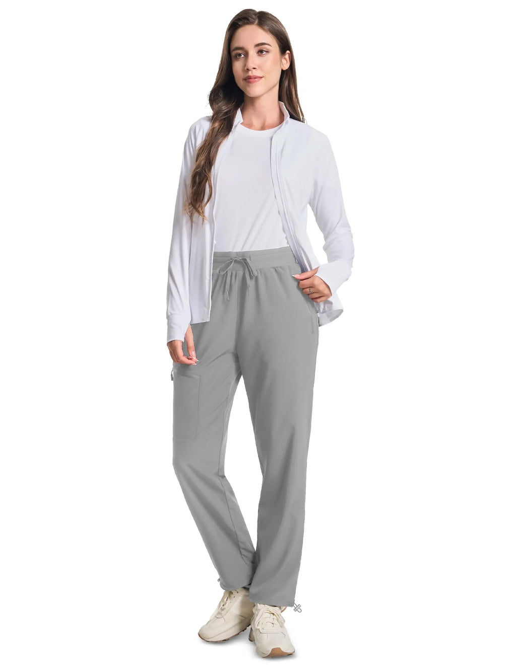 TACVASEN UPF50+ Quick Dry Cargo Pants Womens Outdoor Hiking 4 Pockets Sweatpants Breathable Waterproof UV Protection Trousers
