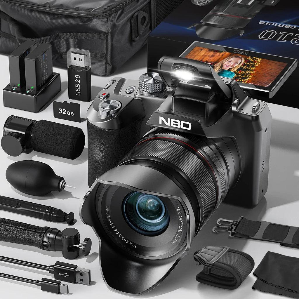 NBD 64MP 16X Optical Zoom WiFi Vlogging Digital Camera