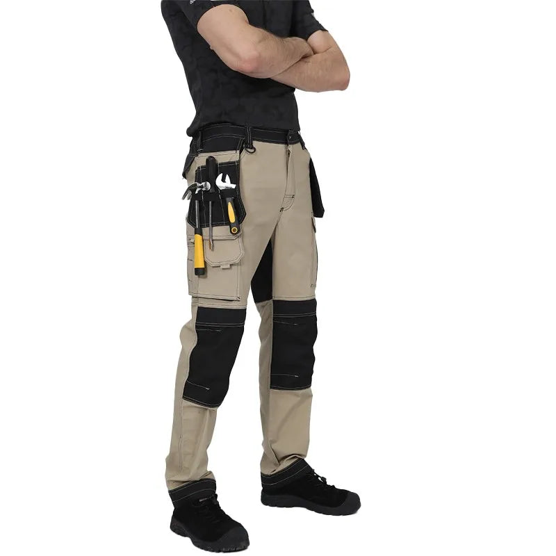 Work Trousers With Knee Pads For Men Cargo Pants Men Workwear Multi-pocket Outdoor Hiking Joggers Pants Functional Pockets Pants