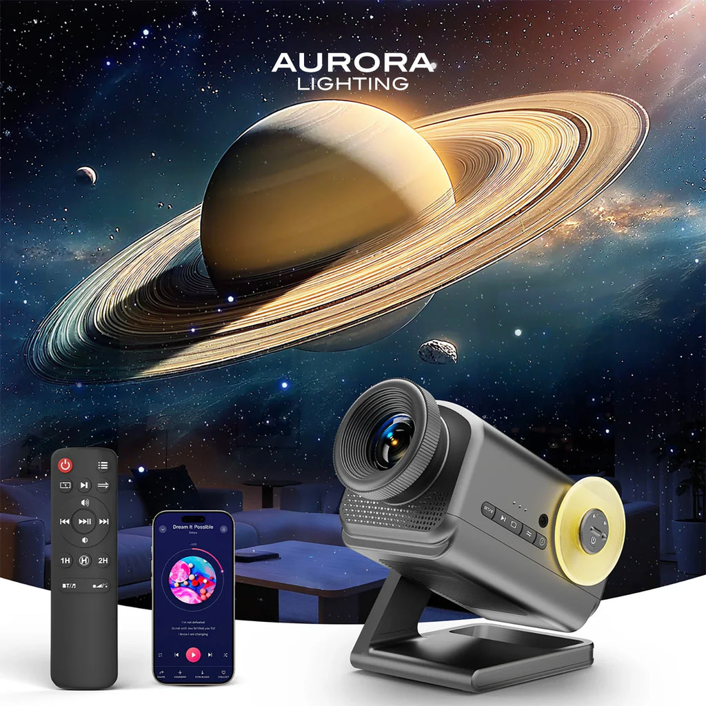 3D Galaxy Projector, 4-in-1 Bluetooth Speaker & Timer, 60 Scenes, Starry Night Light for Bedroom Party Decor, Gifts Kids Adults