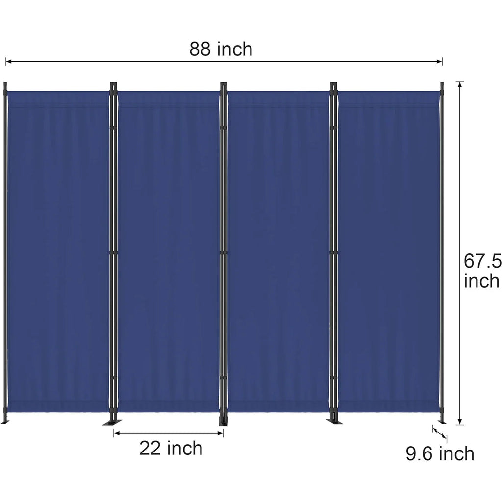 Four-Panel Folding Room Divider Freestanding Privacy Partition