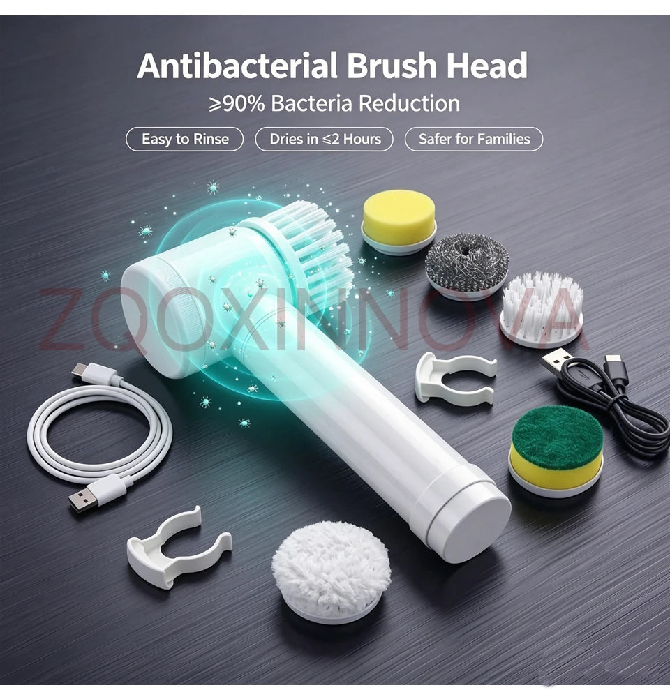 Household Cordless Spin Scrubber Kitchen Gadgets Hair Brushes Bathroom Broom Toilet Mops Electric Multipurpose Cleaning Brush