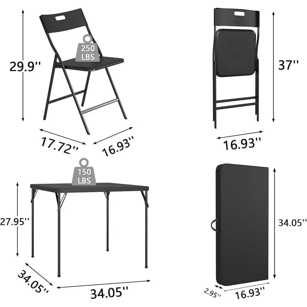 Folding Card Table And Chairs Set For Indoor Outdoor Use
