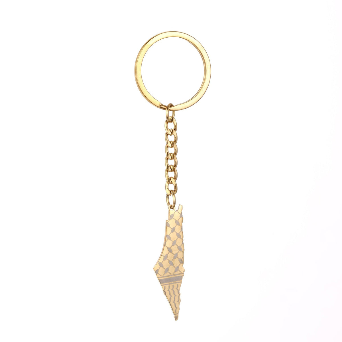 Palestine Map Flag Drip Oil Stainless Steel Keychain Fashion Men's and Women's Stainless Steel Keys