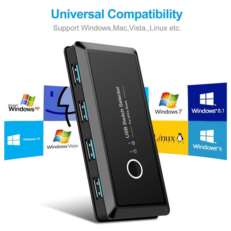 USB 3.0 printer sharer 4-port USB multi interface two computer switchers and splitters