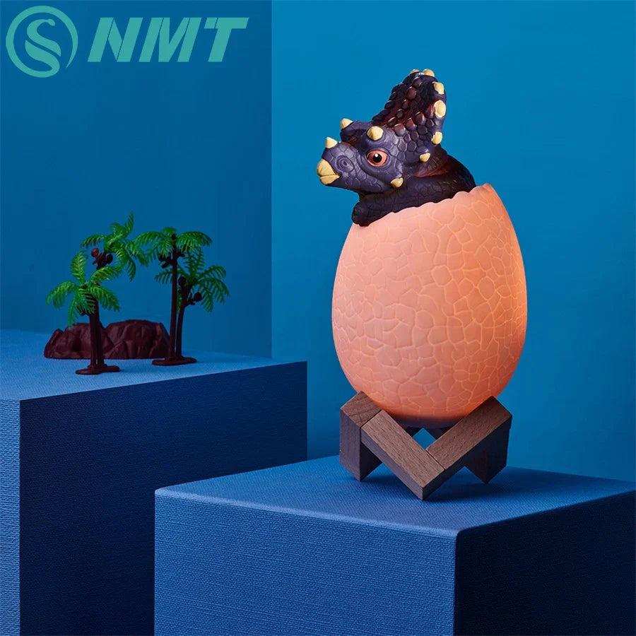 Dinosaur LED Night Light 16 Colors 3D Printed Touch Sensor Triceratops Egg Bedside Lamp Remote Control Toy Rechargeable Light
