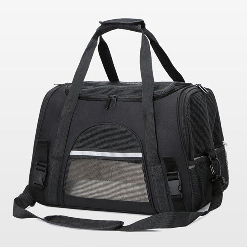 Foldable & Expandable Pet Carrier Bag - Mesh Breathable Cat/Dog Travel Bag, Convertible Crossbody Handbag for Small Pets