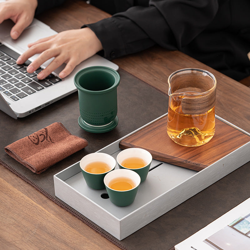 Portable Storage Travel Tea Set Small Set Simple Kung Fu Tea Set Brewing Tea Cups Outdoor Portable Guanshan Quick Cup