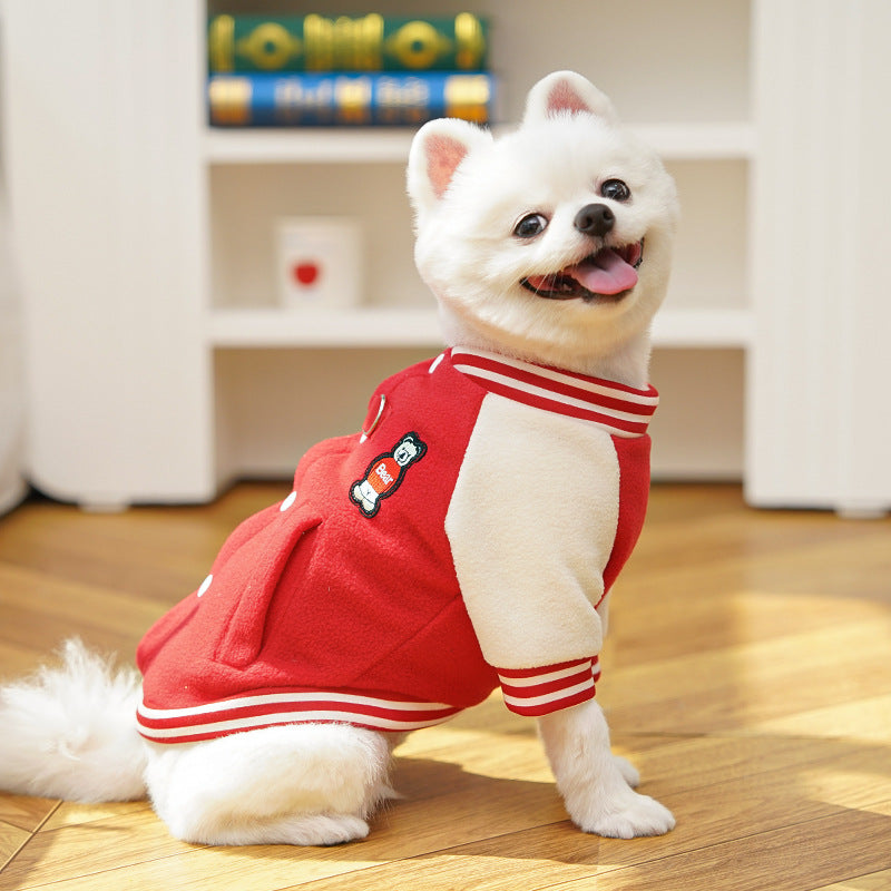 Wholesale Fleece Dog/Cat Outdoor Jacket - Small/Medium Pets, D-Ring & Buttons