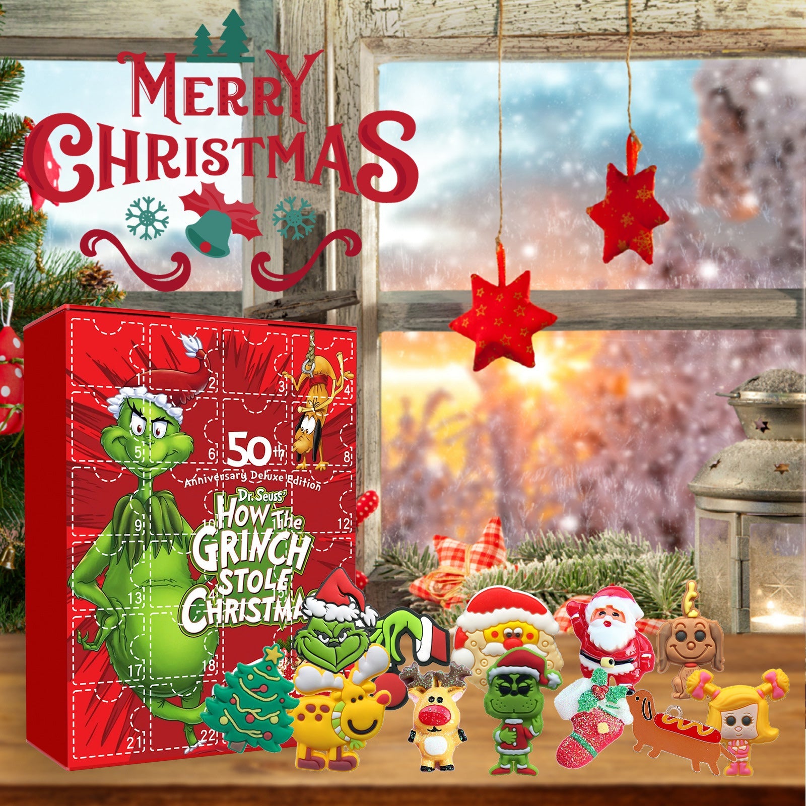 Green Sulley Grinch Blind Box Green Sulley Grinch Series 24 Box Christmas Cartoon Toy Blind Box