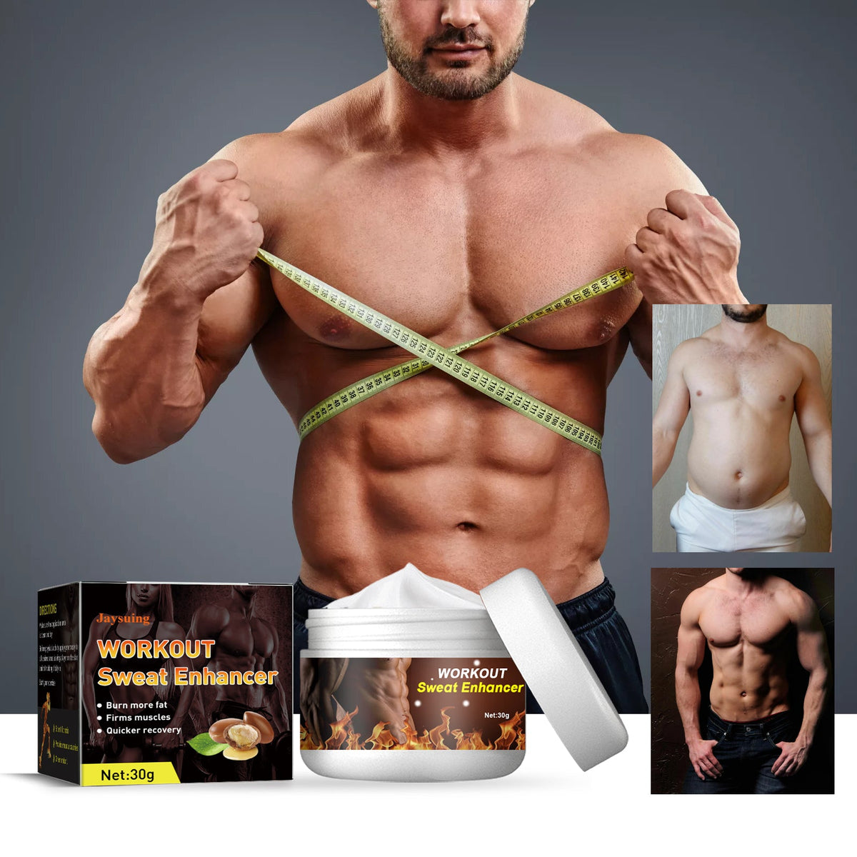 Jaysuing Ab Cream, Enhancing Line And Muscle Firming Shaping Sports Body Sculpting Cream