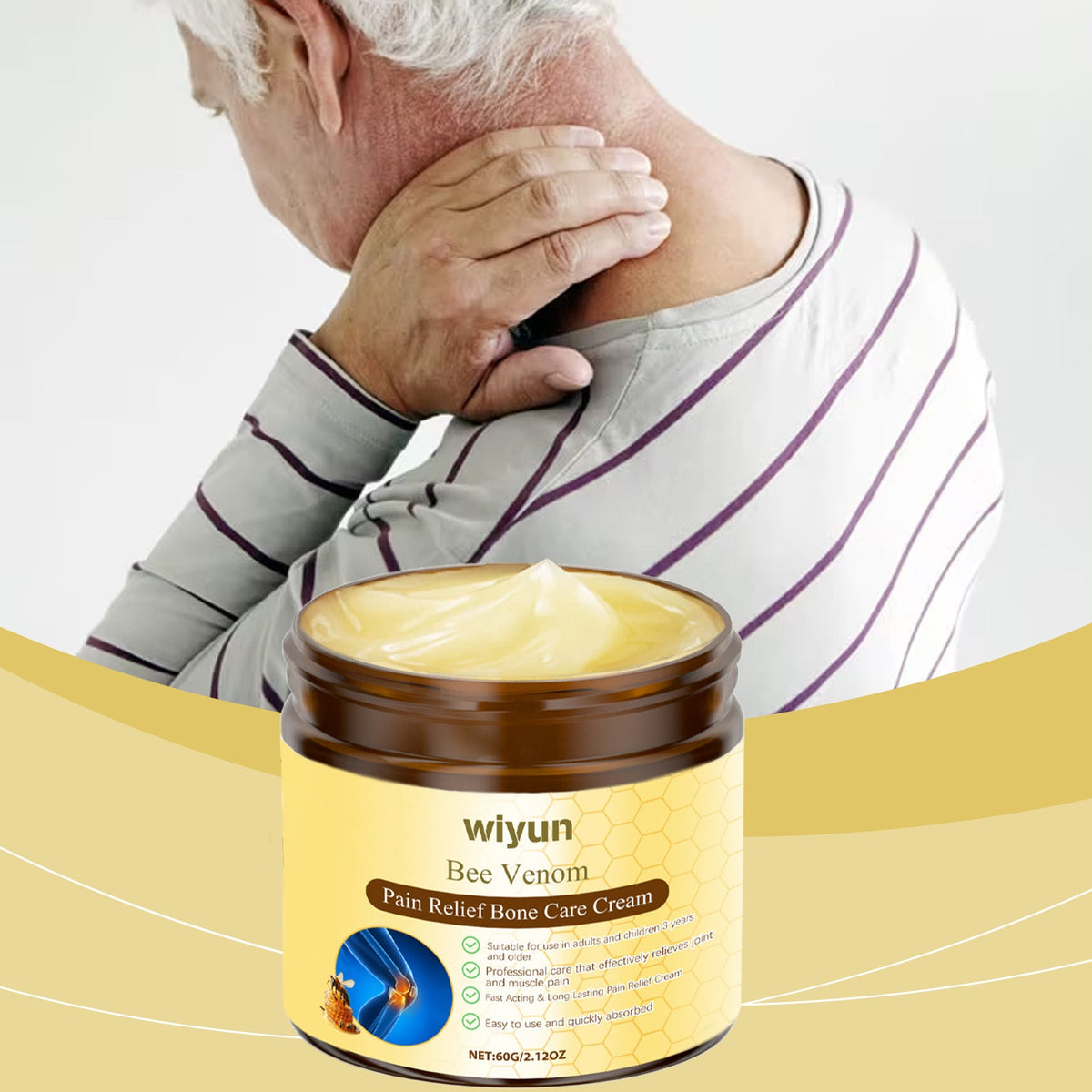 Wiyun Bee Venom Joint Care Cream Gentle And Soothing Wrist Knee Massage Body Topical Daily Care Cream