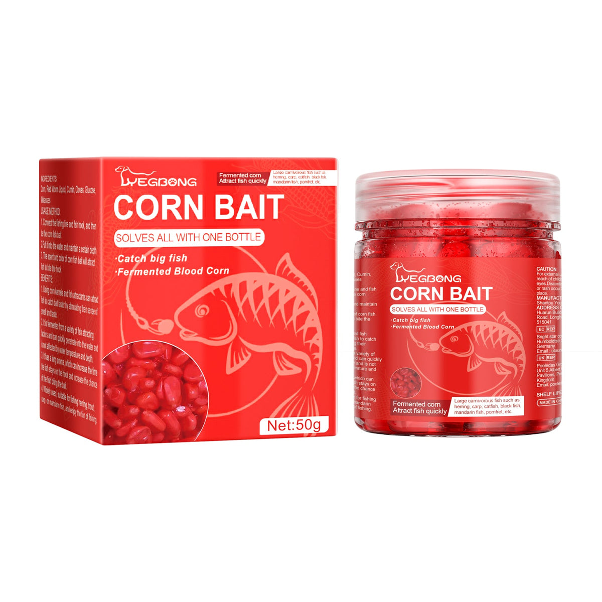 Yegbong Corn Fish Bait, Reservoir Fish Bait Fishing Lure Fish Portable Fish Primer