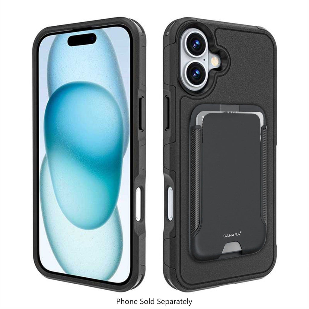 iPhone 16 Rugged Wallet Case with Kickstand - MagSafe, Card Holder | Raider Series