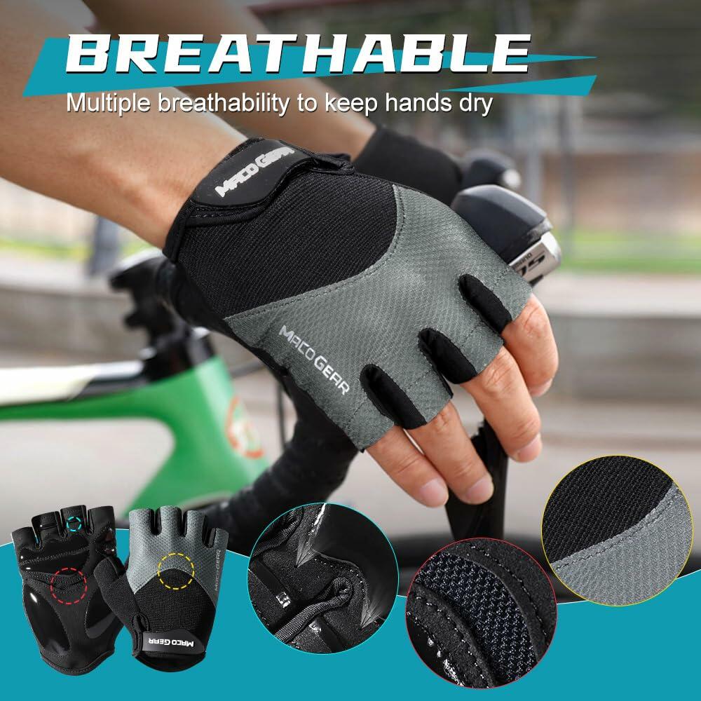 WTACTFUL Half Finger Cycling Gloves for Men/Women – Workout & Biking, Black L