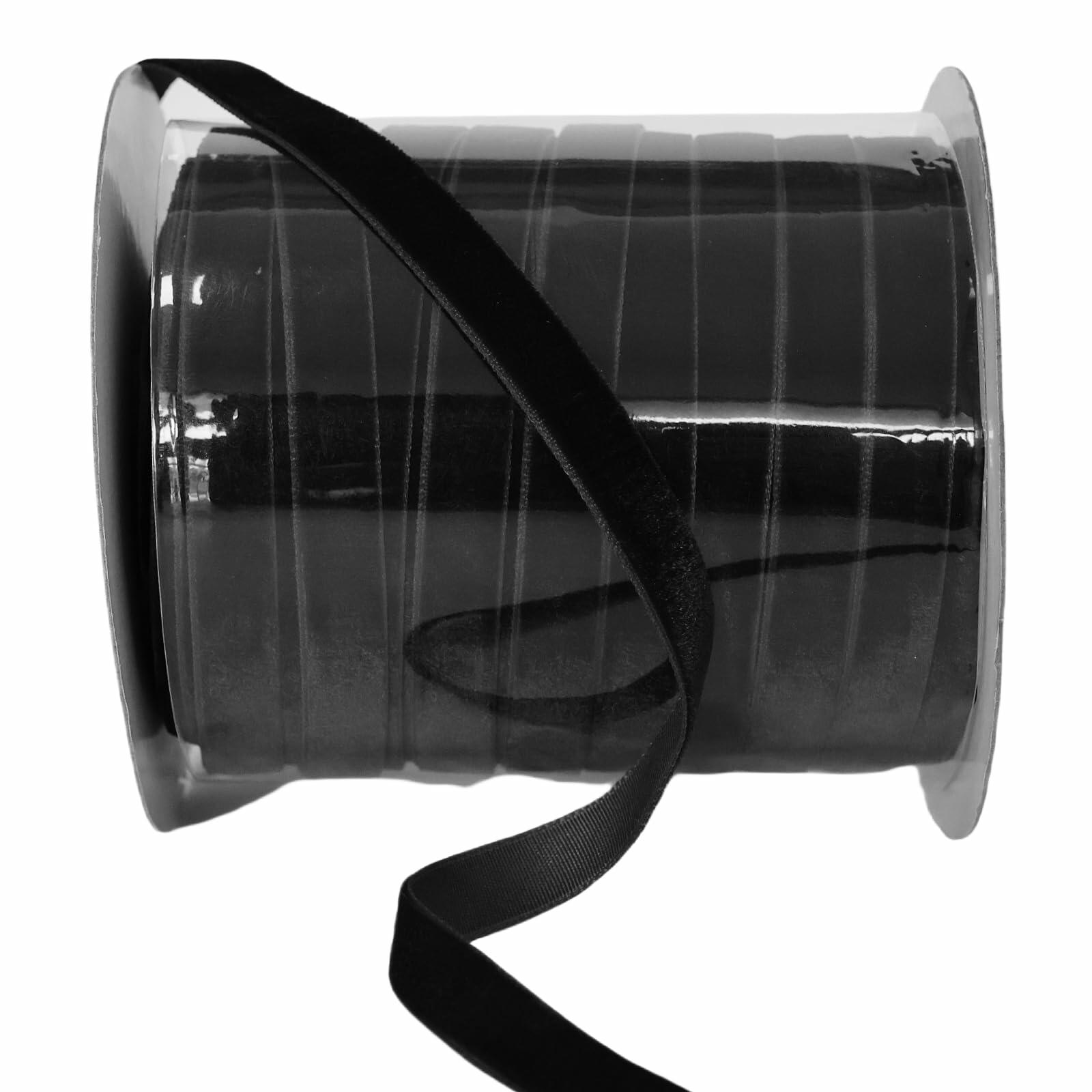 Abbaoww Black Velvet Ribbon 5/8 Inch Single Face 50 Yards Gift Wrapping